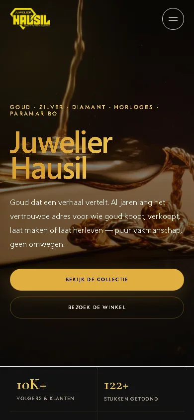 Juwelier Hausil website on mobile